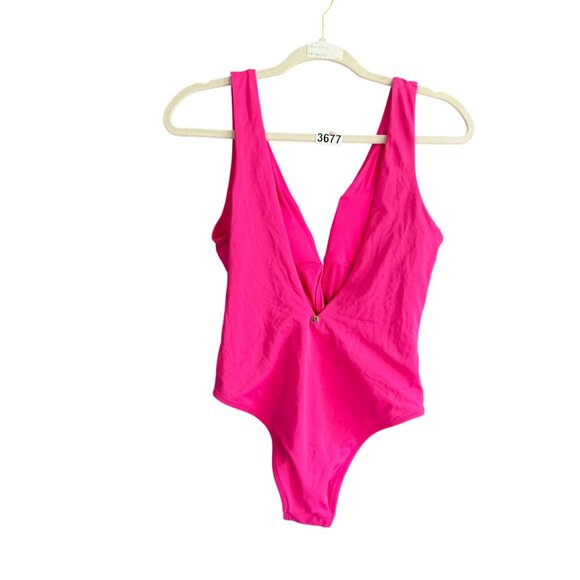 Victoria's Secret Forever V-Neck Plunge One Piece Swimsuit Womens Medium Pink - Picture 3 of 8